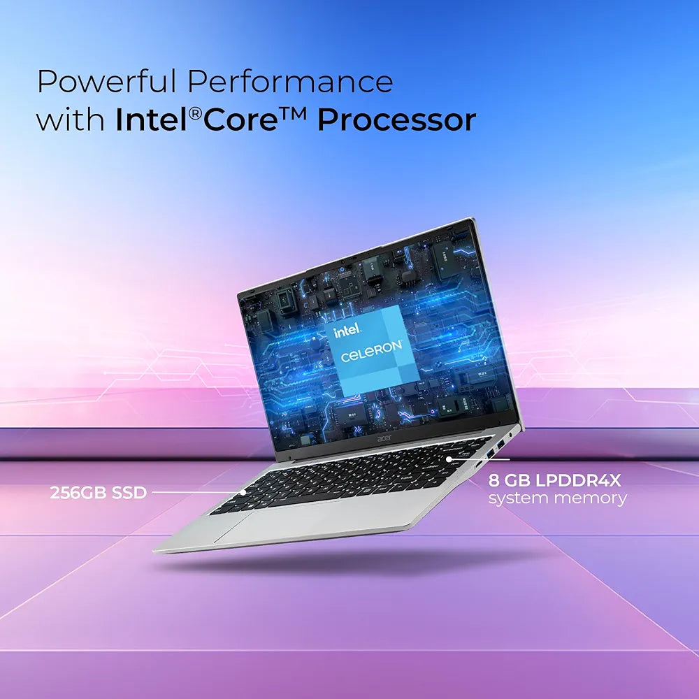 Refurbished - Acer Aspire 3 Laptop Intel Celeron N4500 8GB RAM 256GB SSD 15.6" Screen Windows 11 Pro